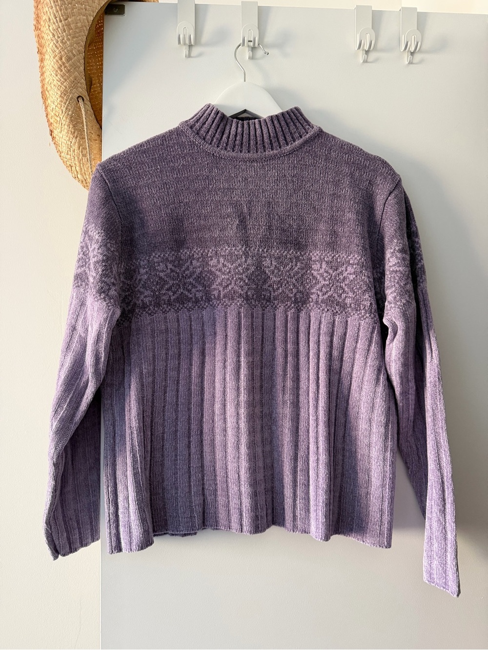 Vintage Sonoma Lavender Ribbed Mock-Neck Sweater